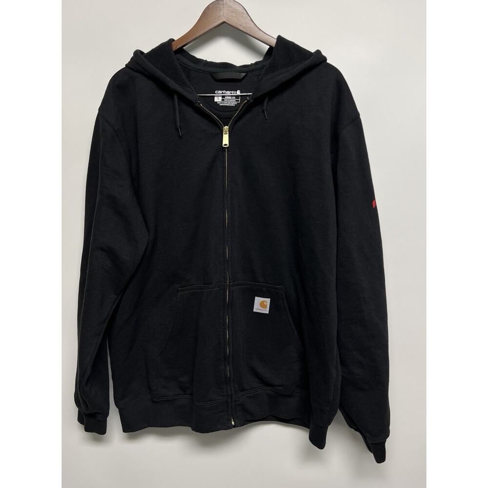 Carhartt Jacket Full Zip Hoodie Military Large‎ Loose Fit Utility Black Soldier